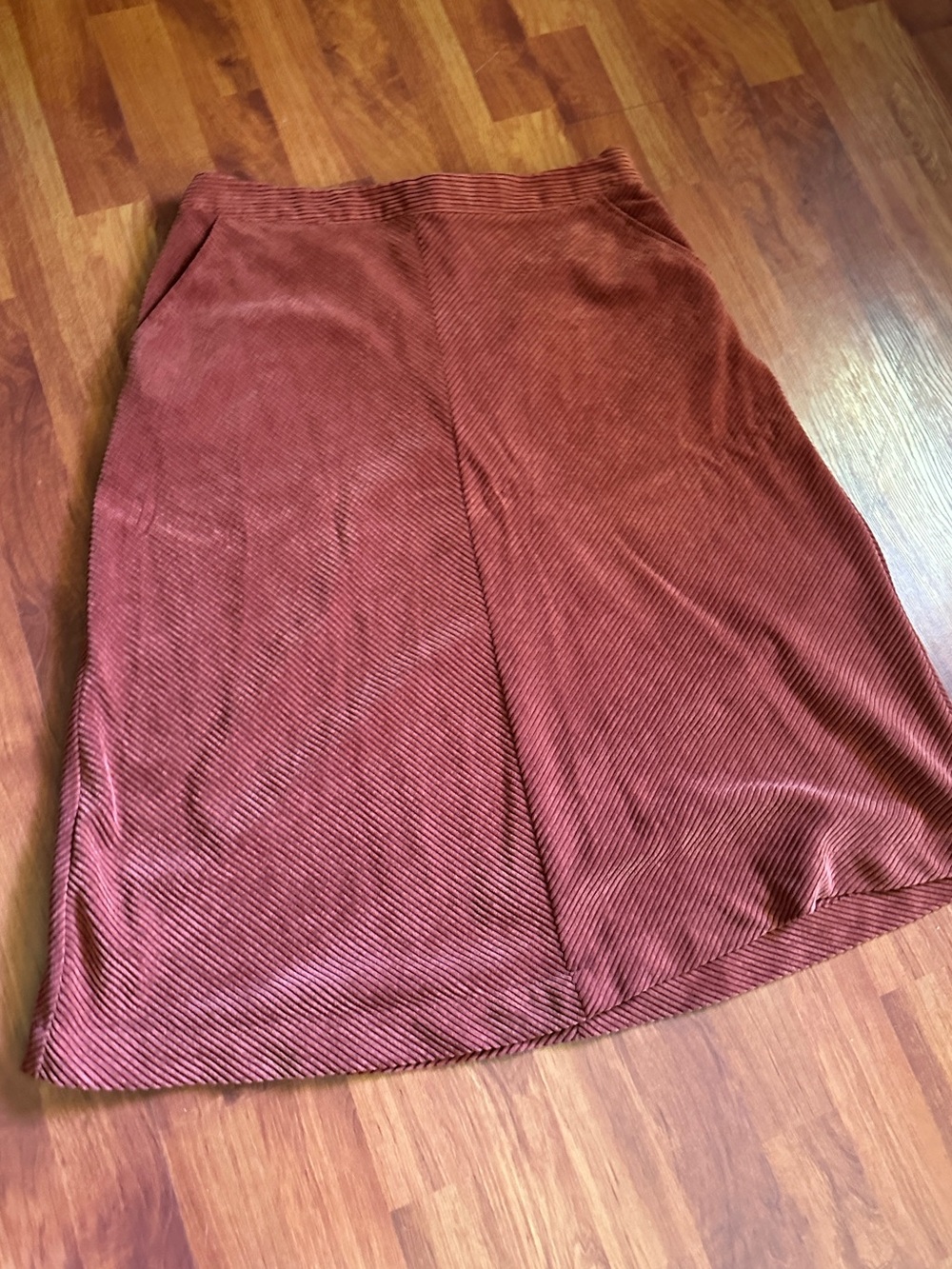 Prologue Rust Orange Corduroy A-Line Skirt size 12